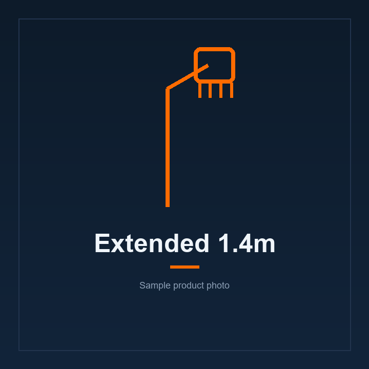 FlexReach Pro wash brush, fully extended to 1.4 meters